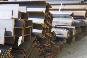 side view of I Beams stacked on top of each other