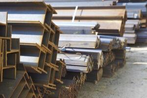 steel beams outside of factory