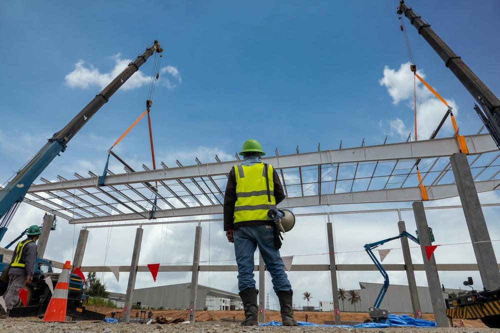 steel structure on construction site
