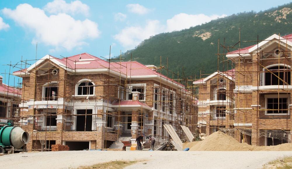 steel frame homes under construction