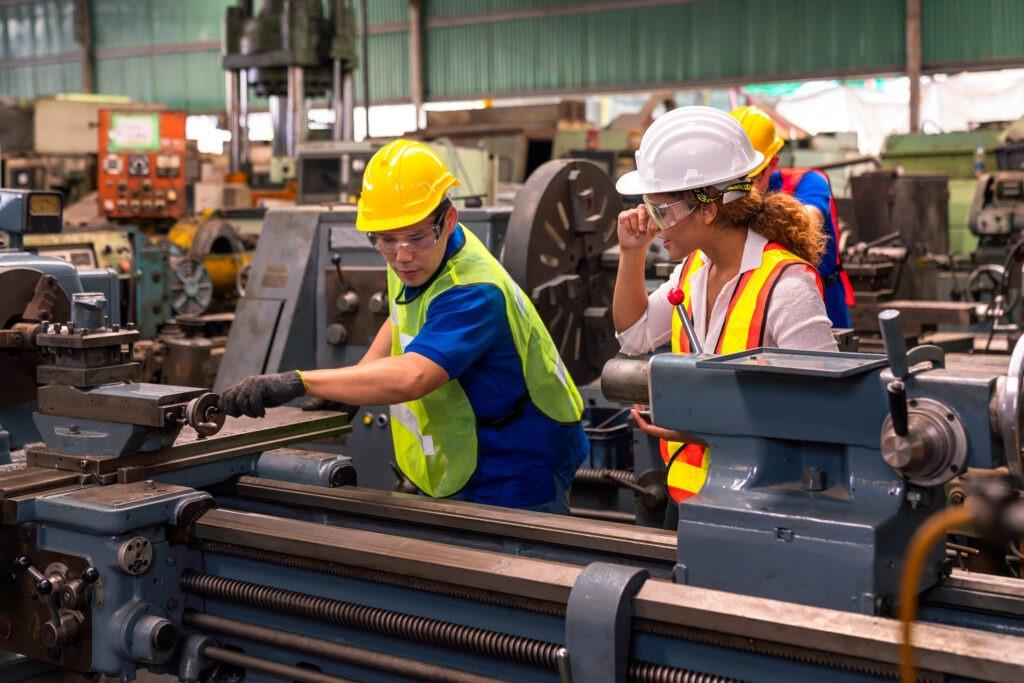 Steel manufacturing process in factory